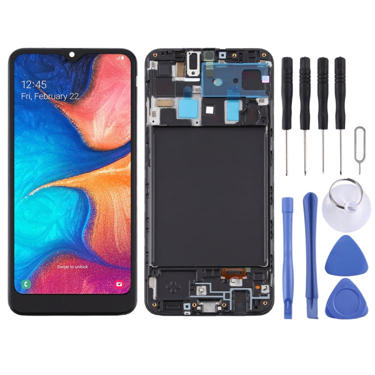 TFT LCD Screen and Digitizer Full Assembly with Frame for Samsung Galaxy A20 / SM-A205F (EU Version), For Samsung Galaxy A20 (TFT)