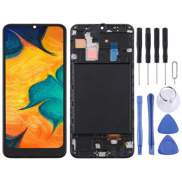 Schermo LCD in materiale TFT e digitalizzatore assemblaggio completo con cornice per Samsung Galaxy A30, For Samsung Galaxy A30 (TFT)