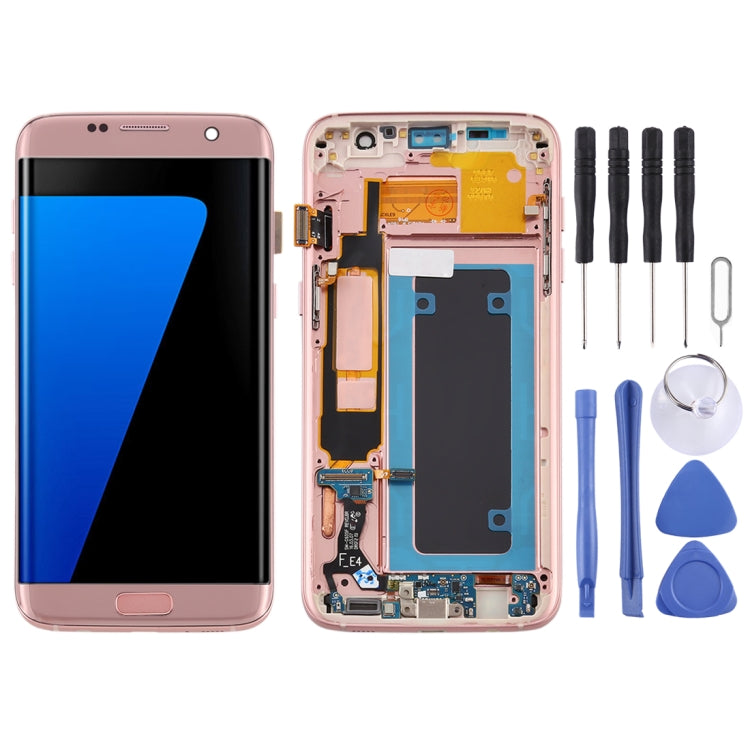 OLED Material LCD Screen and Digitizer Full Assembly with Frame for Samsung Galaxy S7 Edge / SM-G935F, For Galaxy S7 Edge (OLED), For Samsung Galaxy S7 Edge (OLED), For Galaxy S7 Edge (OLED Material)