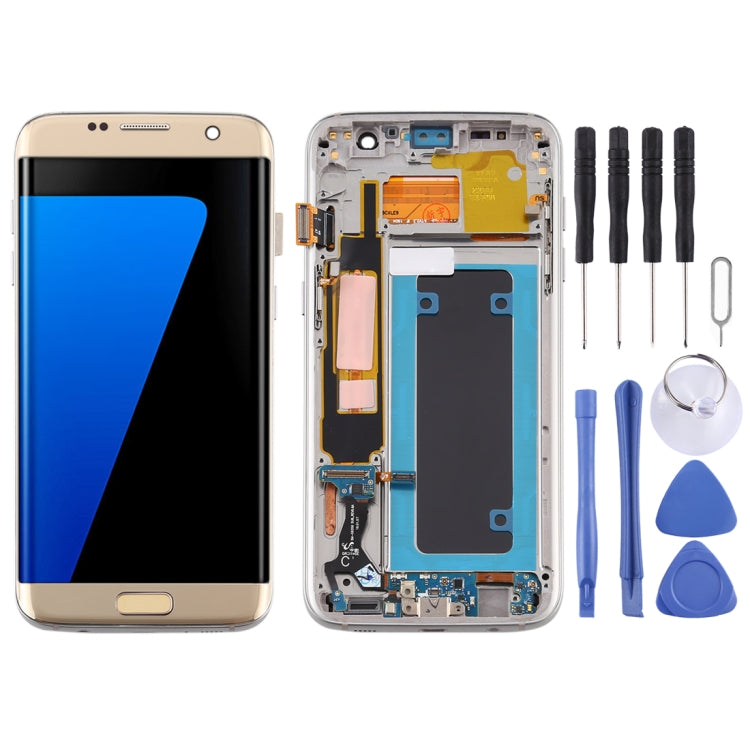 OLED Material LCD Screen and Digitizer Full Assembly with Frame for Samsung Galaxy S7 Edge / SM-G935F, For Galaxy S7 Edge (OLED), For Samsung Galaxy S7 Edge (OLED), For Galaxy S7 Edge (OLED Material)