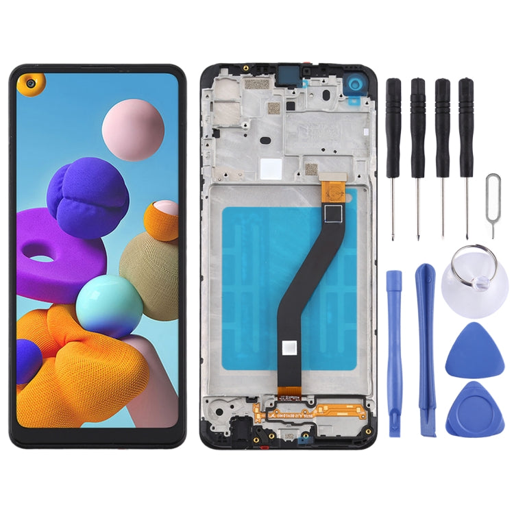 Schermo LCD e digitalizzatore assemblaggio completo con cornice per Samsung Galaxy A21 / SM-A215, For Samsung Galaxy A21