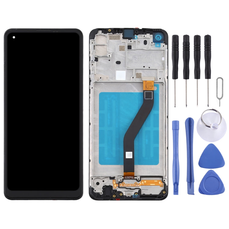 LCD Screen and Digitizer Full Assembly with Frame for Samsung Galaxy A21 / SM-A215, For Samsung Galaxy A21