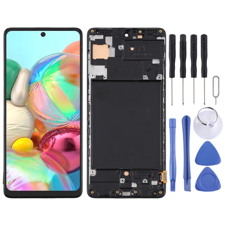 Schermo LCD in materiale TFT e digitalizzatore assemblaggio completo con cornice (non supporta l'identificazione delle impronte digitali) per Samsung Galaxy A71 / SM-A715, For Samsung Galaxy A71(TFT)