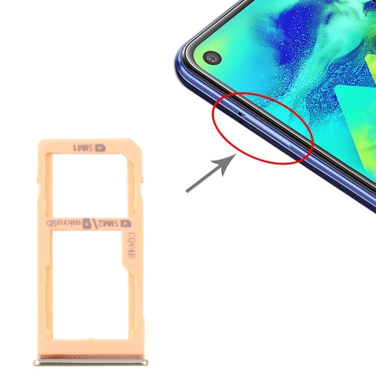 Per Samsung Galaxy M40 SM-M405 Vassoio scheda SIM + Vassoio scheda SIM/Vassoio scheda Micro SD, For Samsung Galaxy M40 (dual card), For Samsung Galaxy M40 (dual card) (Baby Blue)