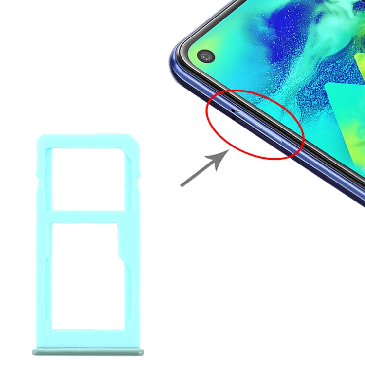 Per Samsung Galaxy M40 SM-M405 Vassoio scheda SIM + Vassoio scheda SIM/Vassoio scheda Micro SD, For Samsung Galaxy M40 (dual card), For Samsung Galaxy M40 (dual card) (Baby Blue)
