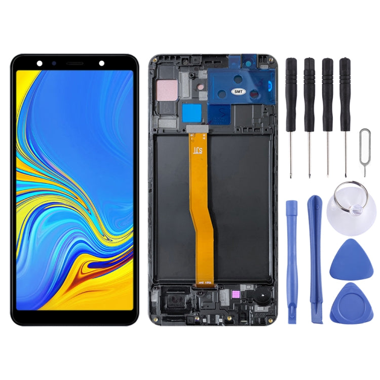 Original LCD Screen and Digitizer Full Assembly with Frame for Samsung Galaxy A7 (2018) SM-A750, For Samsung Galaxy A7 (2018)(Original)