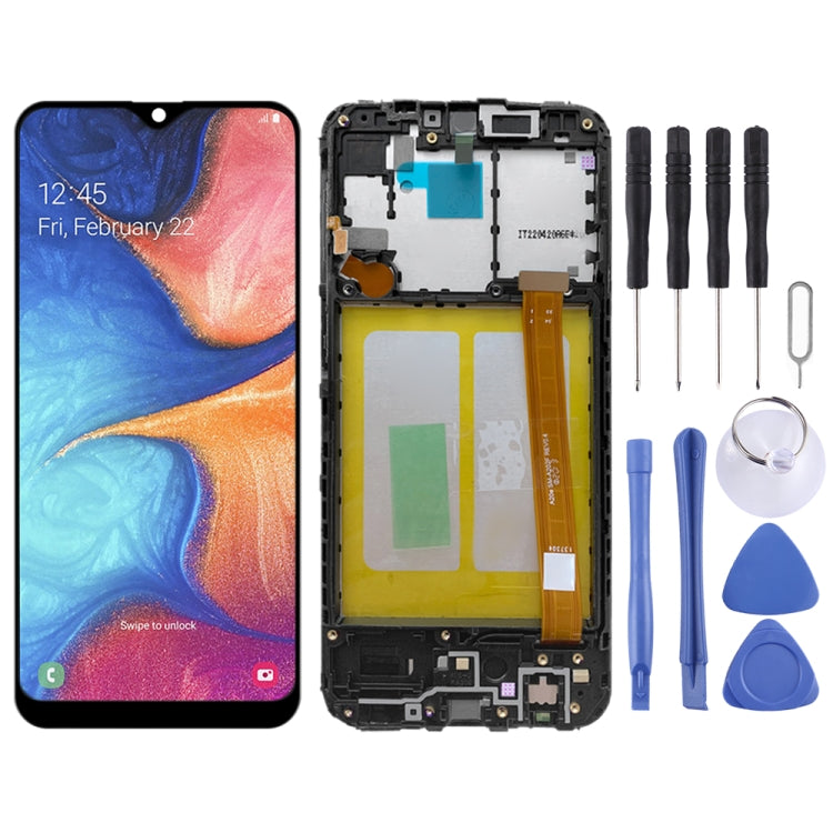 Original LCD Screen and Digitizer Full Assembly with Frame for Samsung Galaxy A20e SM-A202, For Samsung Galaxy A20e (Original)