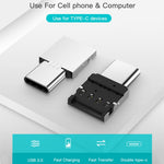 Adattatore USB-C maschio a USB femmina OTG in alluminio