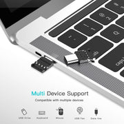 Mini connettore adattatore USB-C/Tipo-C maschio a USB femmina OTG in lega di alluminio