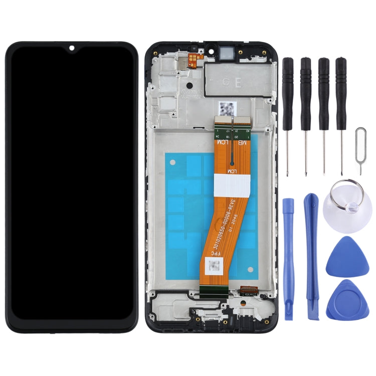 Original LCD Screen and Digitizer Full Assembly with Frame for Samsung Galaxy A02s SM-A025F (GE Version), For Samsung Galaxy A02s (Original)