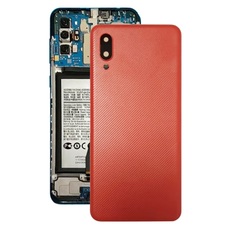 Per Samsung Galaxy A02 Cover posteriore della batteria con copriobiettivo della fotocamera, For Samsung Galaxy A02, For Samsung Galaxy A02(With Camera Lens)