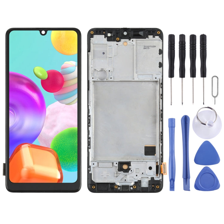 Schermo LCD in materiale TFT e digitalizzatore assemblaggio completo con cornice per Samsung Galaxy A41 SM-A415, For Samsung Galaxy A41