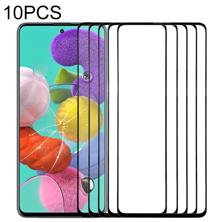 For Samsung Galaxy A51 10pcs Front Screen Outer Glass Lens, For Samsung Galaxy A51