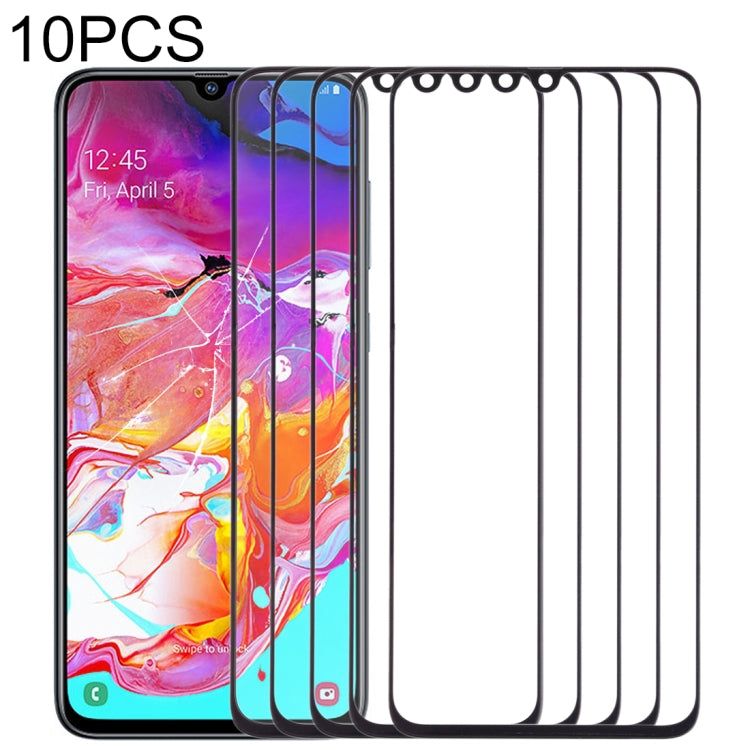 For Samsung Galaxy A70 10pcs Front Screen Outer Glass Lens, For Samsung Galaxy A70