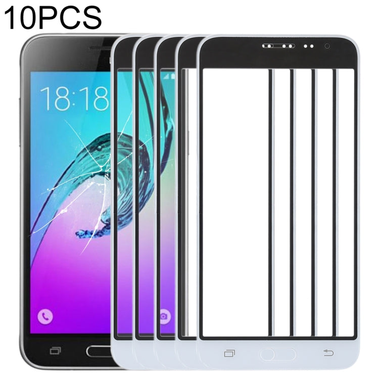 For Samsung Galaxy J3 (2016) / J320FN / J320F / J320G / J320M / J320A / J320V / J320P 10pcs Front Screen Outer Glass Lens, For Samsung Galaxy J3 (2016)