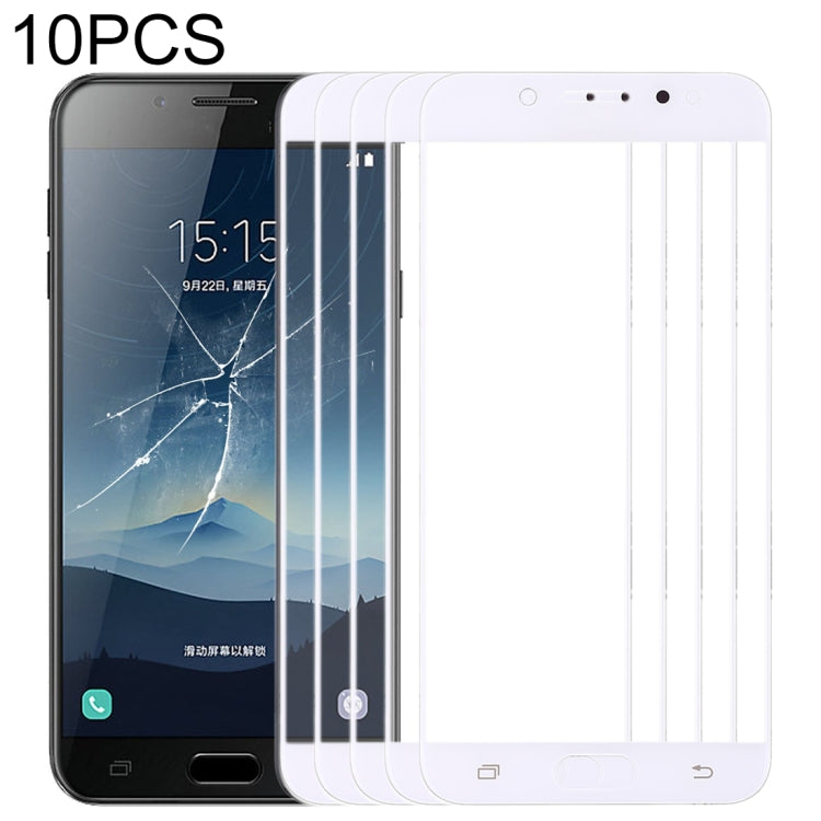 For Samsung Galaxy C8 / C7100, C7(2017) / J7+, C710F/DS 10pcs Front Screen Outer Glass Lens, For Samsung Galaxy C8