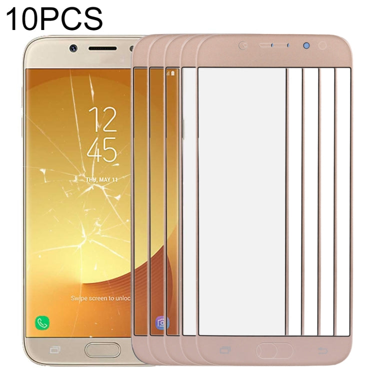 Per Samsung Galaxy J7 (2017) / J730 Lente in vetro esterna per schermo anteriore da 10 pezzi, For Samsung Galaxy J7 (2017)