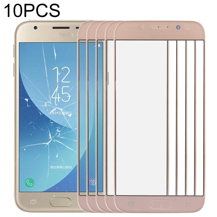 Per Samsung Galaxy J3 2017 / J330 Lente in vetro esterna per schermo anteriore da 10 pezzi, For Samsung Galaxy J3 (2017)