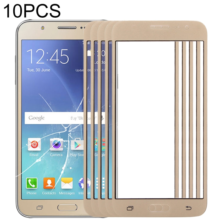 Per Samsung Galaxy J7 / J700 10 pezzi Lente in vetro esterna per schermo anteriore, For Samsung Galaxy J7