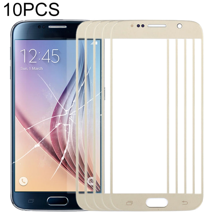 Per Samsung Galaxy S6 / G920F 10 pezzi Lente in vetro esterna per schermo anteriore, For Samsung Galaxy S6