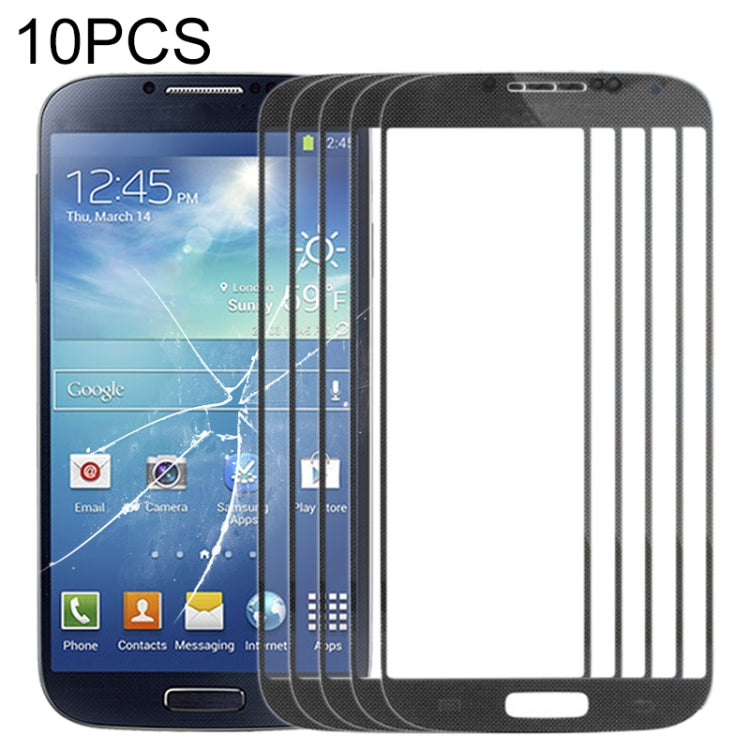 Per Samsung Galaxy S IV / i9500 10 pezzi Lente in vetro esterna per schermo anteriore, For Samsung Galaxy S IV