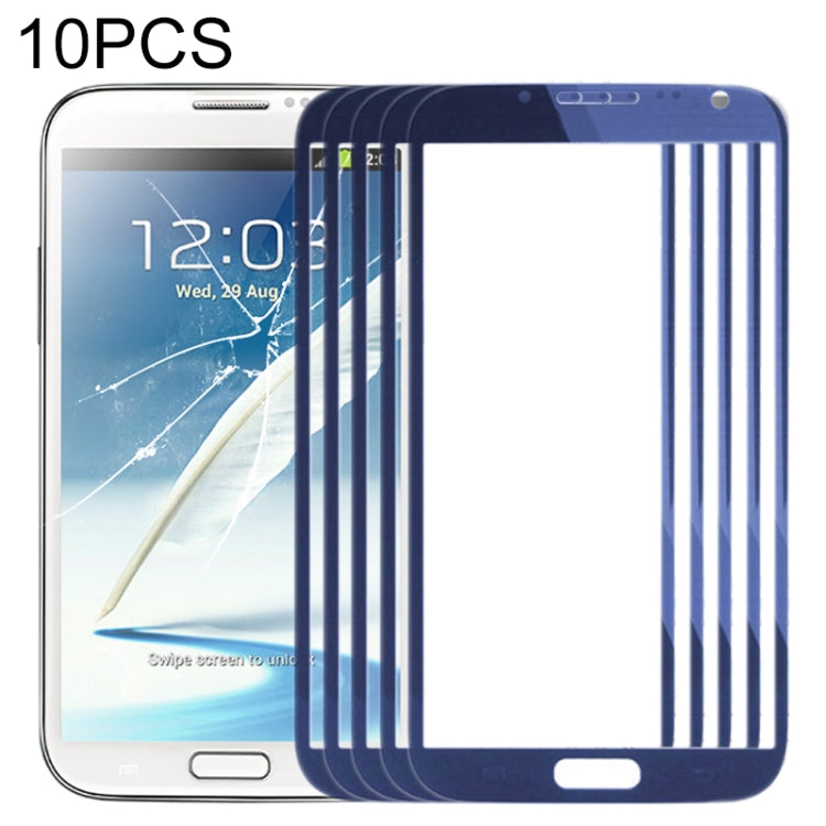 For Samsung Galaxy Note II / N7100 10pcs Front Screen Outer Glass Lens, For Samsung Galaxy Note II