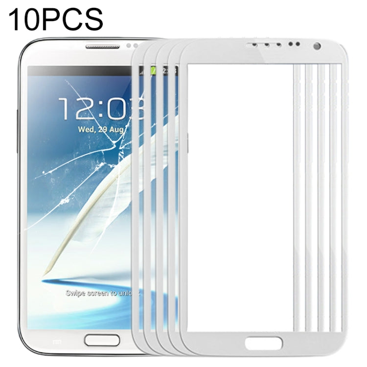 For Samsung Galaxy Note II / N7100 10pcs Front Screen Outer Glass Lens, For Samsung Galaxy Note II