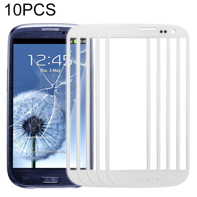 For Samsung Galaxy SIII / i9300 10pcs Front Screen Outer Glass Lens, For Samsung Galaxy SIII