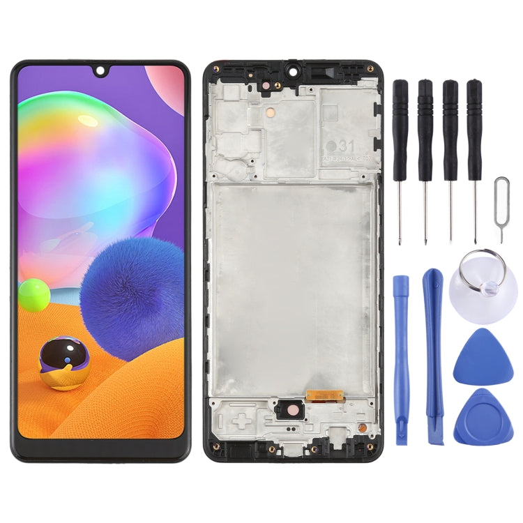 OLED Material LCD Screen and Digitizer Full Assembly with Frame for Samsung Galaxy A31 SM-A315 (6.33 inch), For Samsung Galaxy A31(6.33 inch)