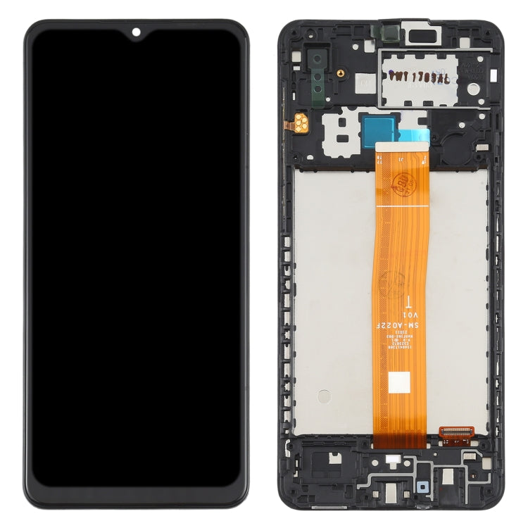 Original LCD Screen and Digitizer Complete Assembly with Frame for Samsung Galaxy A02 SM-A022, For Samsung Galaxy A02 (Original)