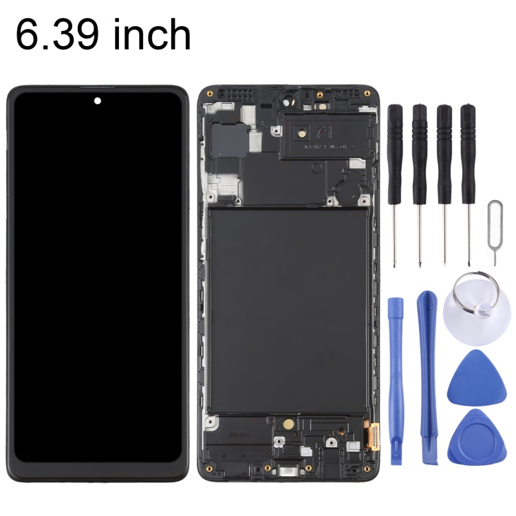 OLED Material LCD Screen and Digitizer Full Assembly with Frame for Samsung Galaxy A71 SM-A715 (6.39 inch), For Samsung Galaxy A716.39 inch (OLED)