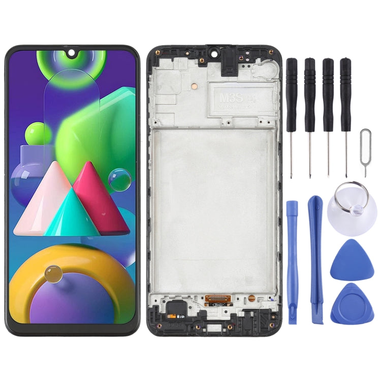 OLED Material LCD Screen and Digitizer Full Assembly with Frame for Samsung Galaxy M21 SM-M215, For Samsung Galaxy M21 (6.36 inch OLED)