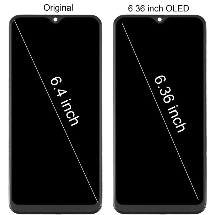 Schermo LCD in materiale OLED e digitalizzatore assemblaggio completo con cornice per Samsung Galaxy A30S SM-A307, For Samsung Galaxy A30S (6.36 inch OLED)