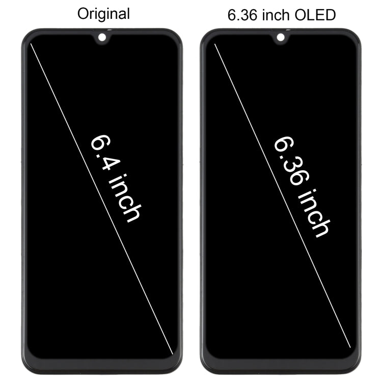 OLED Material LCD Screen and Digitizer Full Assembly with Frame for Samsung Galaxy A50 SM-A505, For Samsung Galaxy A50 (6.36 inch OLED)