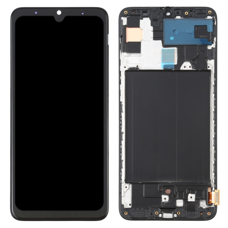 OLED Material LCD Screen and Digitizer Full Assembly with Frame for Samsung Galaxy A70 SM-A705 (6.39 inch), For Samsung Galaxy A70 6.39 inch (OLED)