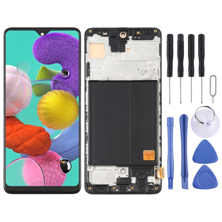 OLED Material LCD Screen and Digitizer Full Assembly with Frame for Samsung Galaxy A51 4G SM-A515 (6.36 inch), For Samsung Galaxy A51 4G (OLED)