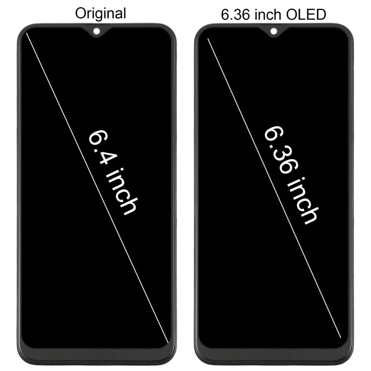 Schermo LCD in materiale OLED e digitalizzatore assemblaggio completo con cornice per Samsung Galaxy A20 SM-A205, For Samsung Galaxy A20 (6.36 inch OLED)