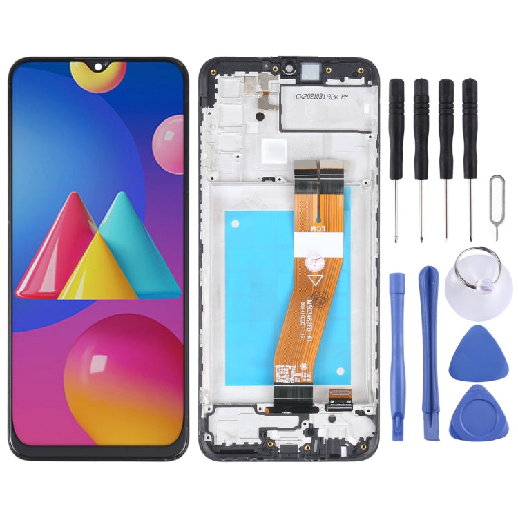 Schermo LCD in materiale TFT e digitalizzatore assemblaggio completo con cornice per Samsung Galaxy M02s, For Samsung Galaxy M02s