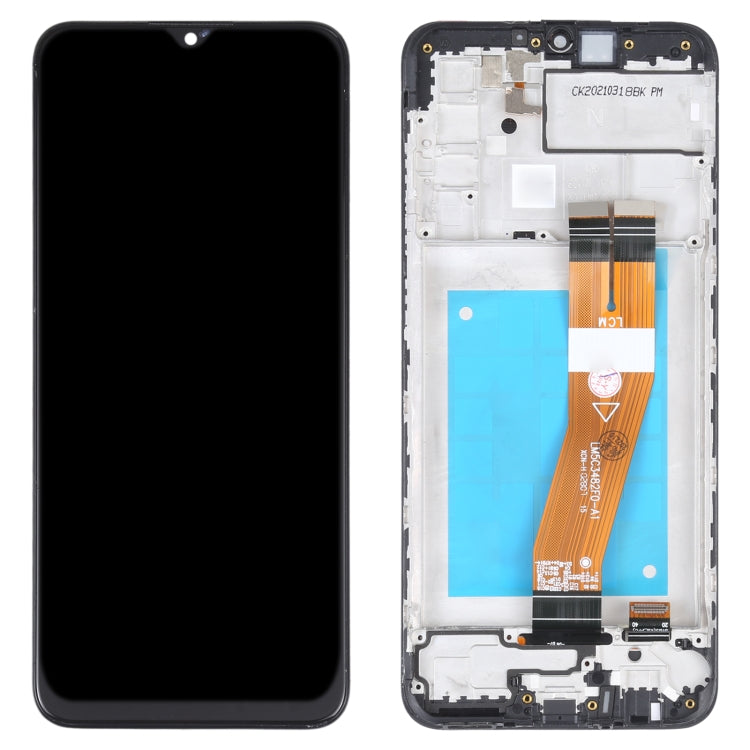 Schermo LCD in materiale TFT e digitalizzatore assemblaggio completo con cornice per Samsung Galaxy M02s, For Samsung Galaxy M02s