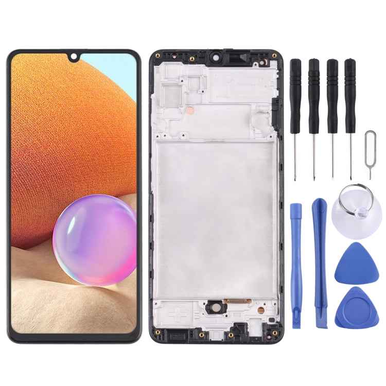 Original LCD Screen and Digitizer Full Assembly with Frame for Samsung Galaxy A32 SM-A325 (4G Version), For Samsung Galaxy A32 (4G)