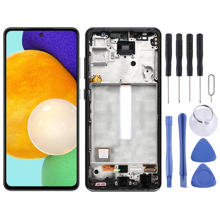 Original LCD Screen and Digitizer Full Assembly with Frame for Samsung Galaxy A52 SM-A526 (5G Version), For Samsung Galaxy A52 (5G)