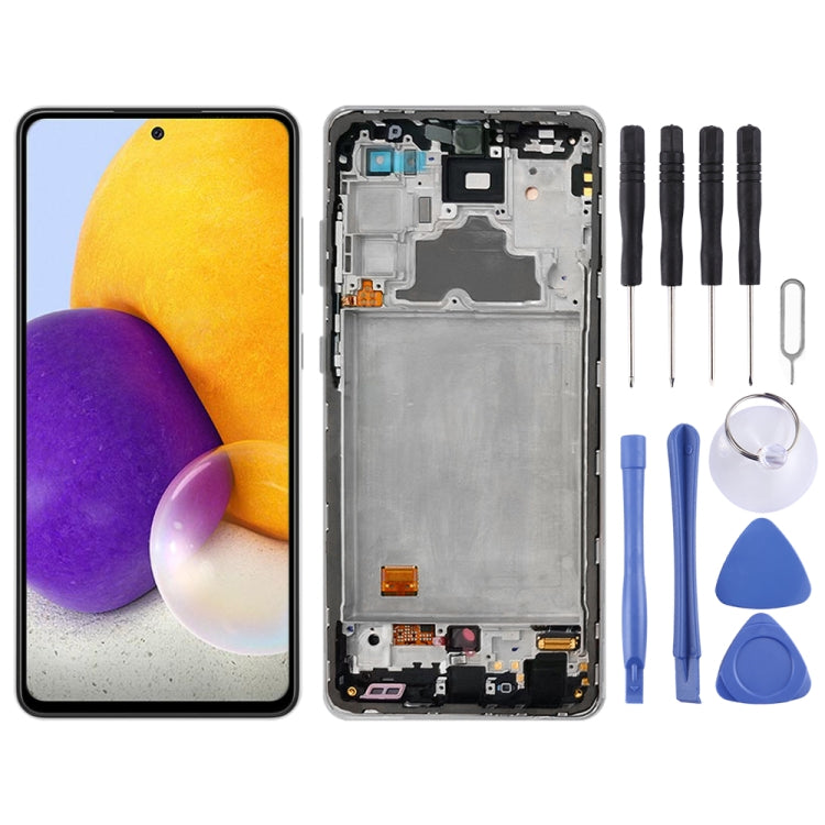 Original LCD Screen and Digitizer Full Assembly with Frame for Samsung Galaxy A72 SM-A725 (4G Version), For Samsung Galaxy A72 (4G)