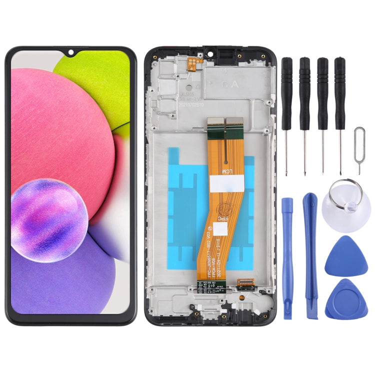 Schermo LCD con digitalizzatore e cornice per Samsung Galaxy A03s