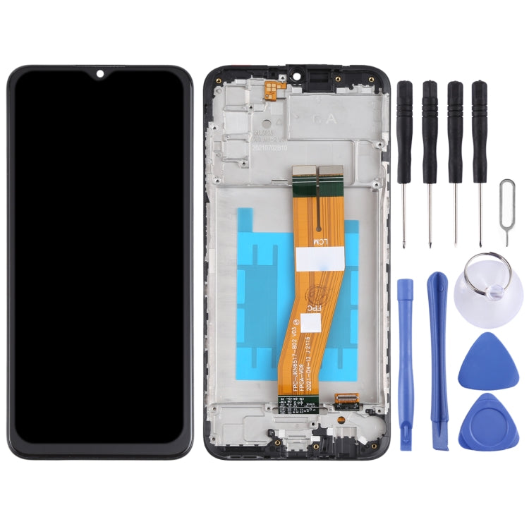 Schermo LCD originale e digitalizzatore assemblato completo con cornice per Samsung Galaxy A03s SM-A037, For Samsung Galaxy A03s (Original)