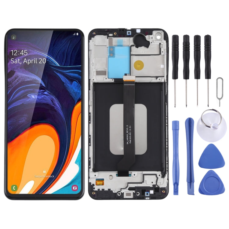 Original LCD Screen and Digitizer Full Assembly with Frame for Samsung Galaxy A60 SM-A606, For Samsung Galaxy A60(Original)