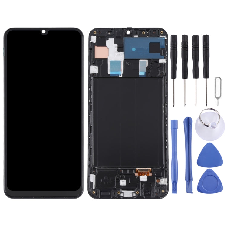 Original LCD Screen and Digitizer Full Assembly with Frame for Samsung Galaxy A30 SM-A305, For Samsung Galaxy A30(Original)