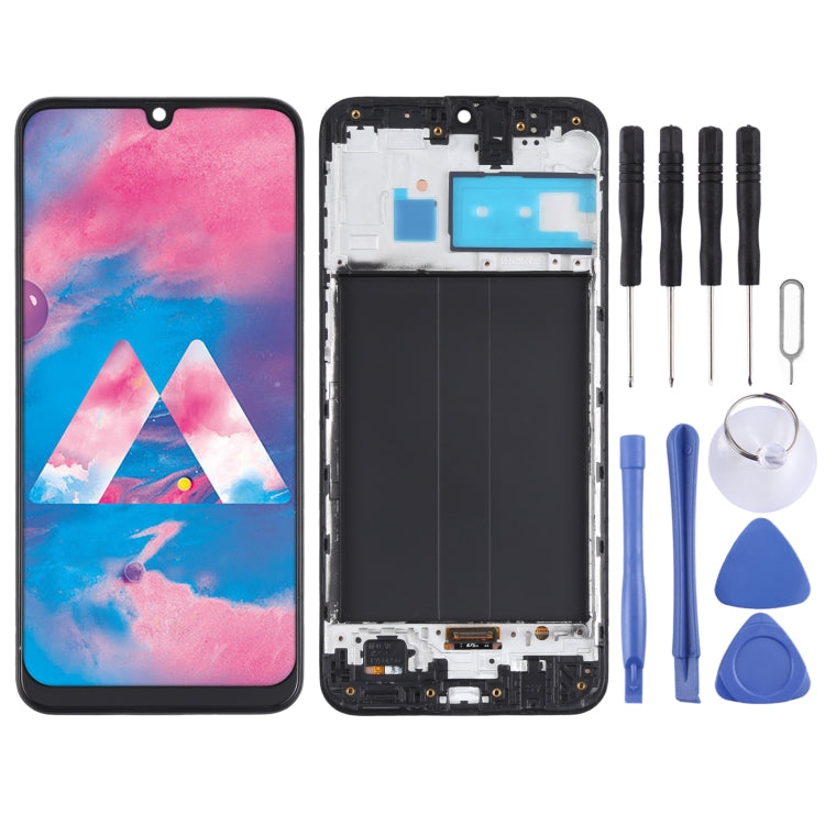 Original LCD Screen and Digitizer Full Assembly with Frame for Samsung Galaxy M30 SM-M305, For Samsung Galaxy M30(Original)