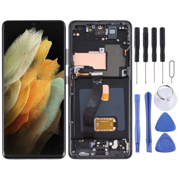 Schermo LCD originale e digitalizzatore assemblaggio completo con cornice per Samsung Galaxy S21 Ultra 5G SM-G998B, For Samsung Galaxy S21 Ultra 5G