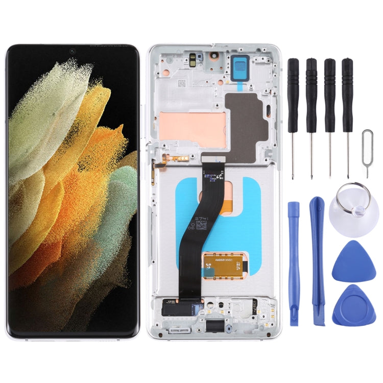 Schermo LCD originale e digitalizzatore assemblaggio completo con cornice per Samsung Galaxy S21 Ultra 5G SM-G998B, For Samsung Galaxy S21 Ultra 5G