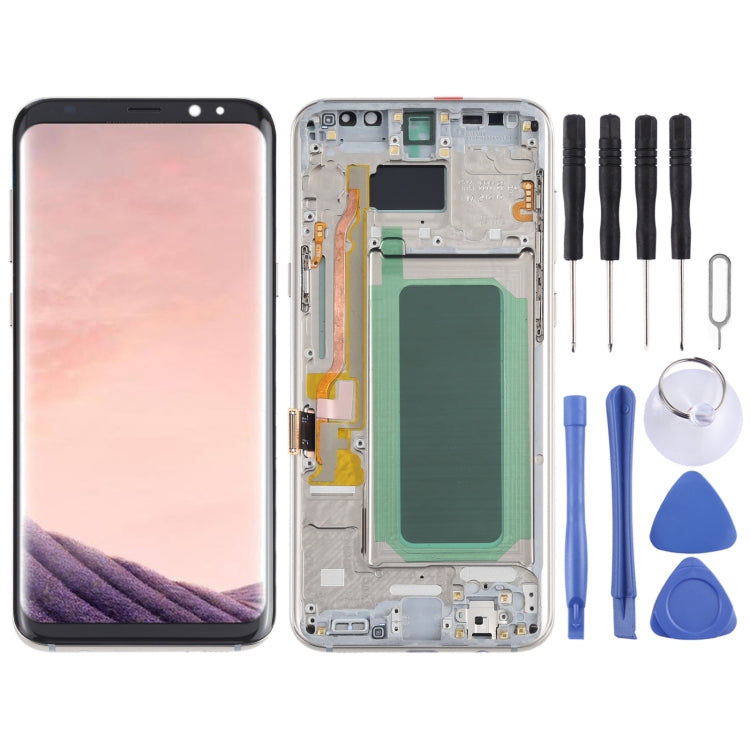 OLED Material LCD Screen and Digitizer Full Assembly with Frame for Samsung Galaxy S8+ SM-G955, For Samsung Galaxy S8+, For Samsung Galaxy S8+(OLED)